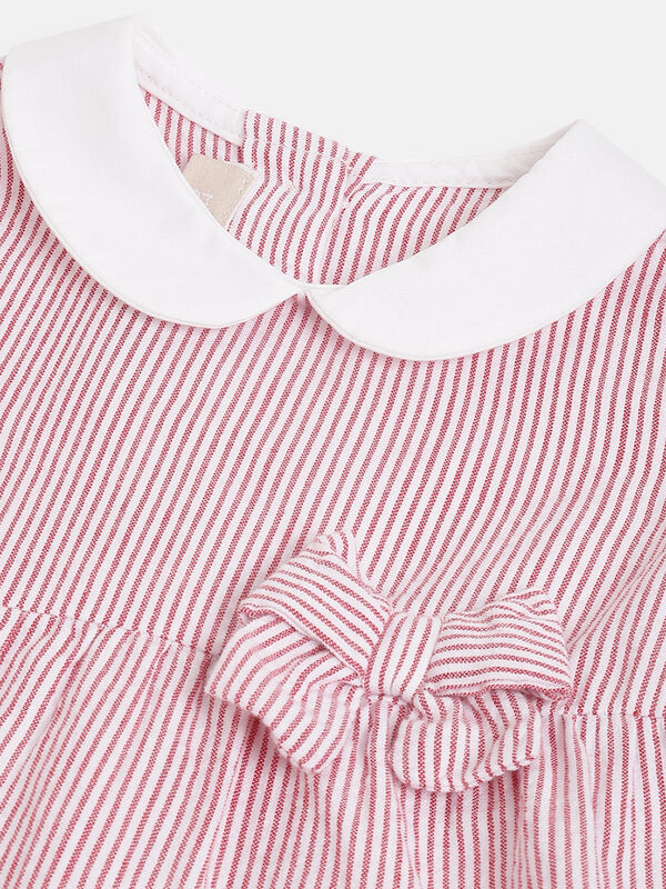 Girls White and Red Woven Dress image number 2